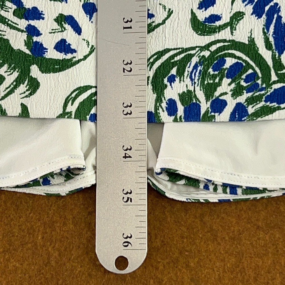 Victoria Beckham White Mini Dress with Blue and Green Floral Motif - Picture 11 of 12